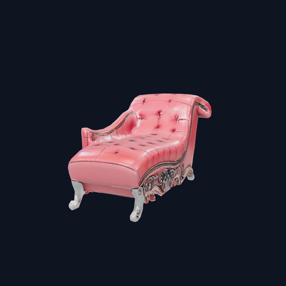 Elegant Burgundy Chaise model pack